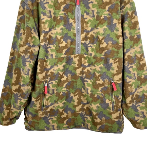 Chubbies Reversible Camouflage Pineapple Fleece Jacket Coat Green Large - Picture 9 of 15